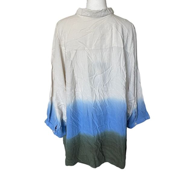 Womens Plus Size Dip-Dye Long Sleeve Button-Down Blouse Rachel Comey x Target - Picture 6 of 6